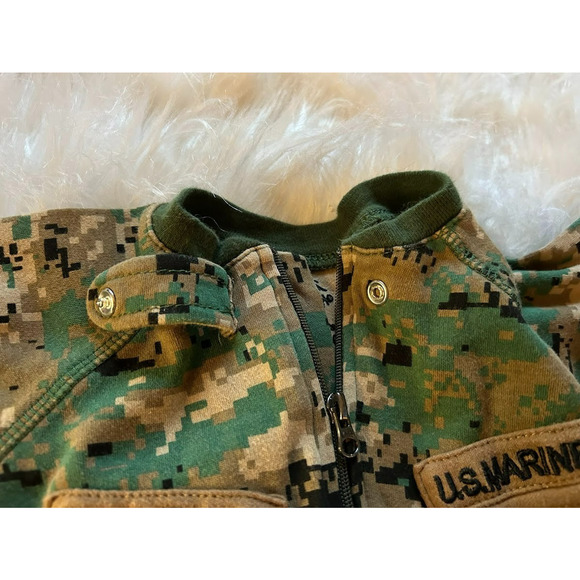 USMC Marines Tiny Trooper Camouflage Bodysuit One Piece Size 0-3 Months Soldier - Picture 6 of 8